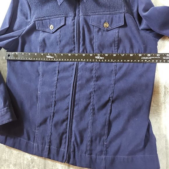 Allison Dailey Women's Zip Jacket Sz 10 Navy - Picture 3 of 9